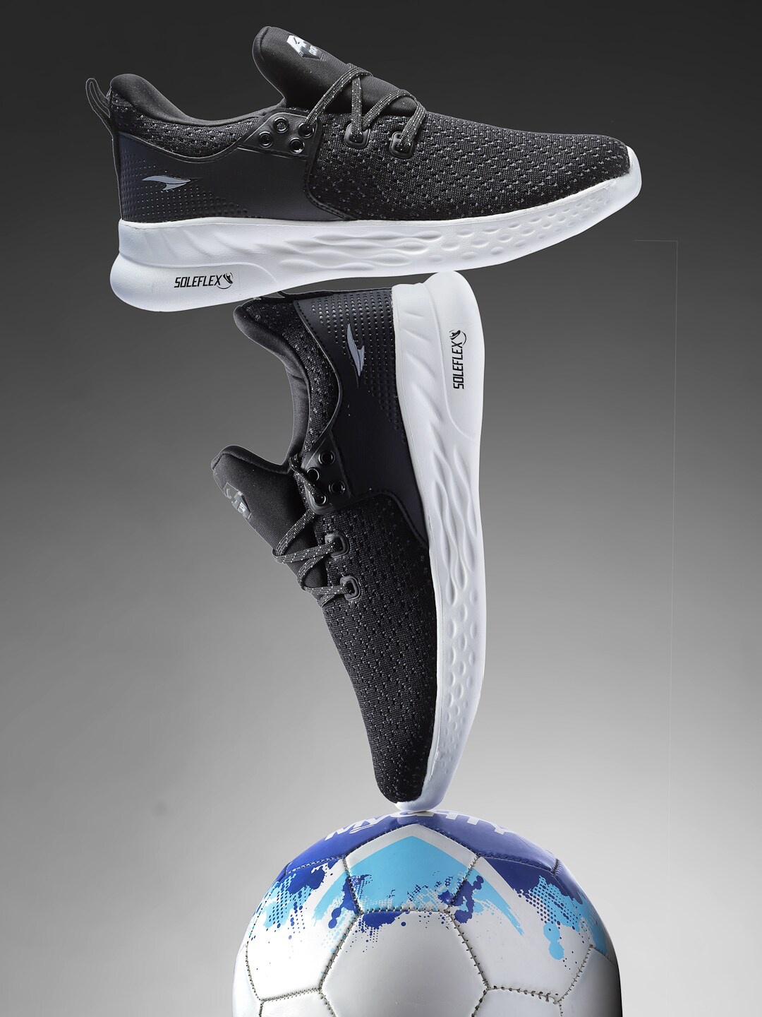 

ASIAN Men Black Mesh Running Non-Marking Shoes