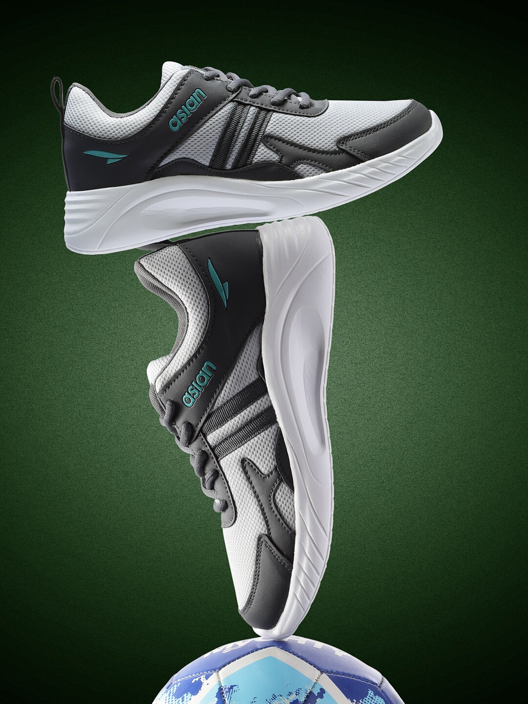 

ASIAN Men Grey Mesh Running Non-Marking Shoes