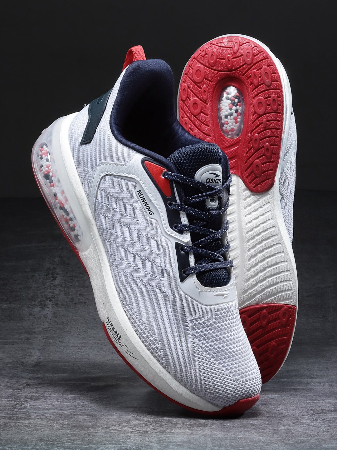 

ASIAN Men White Mesh Running Non-Marking Shoes