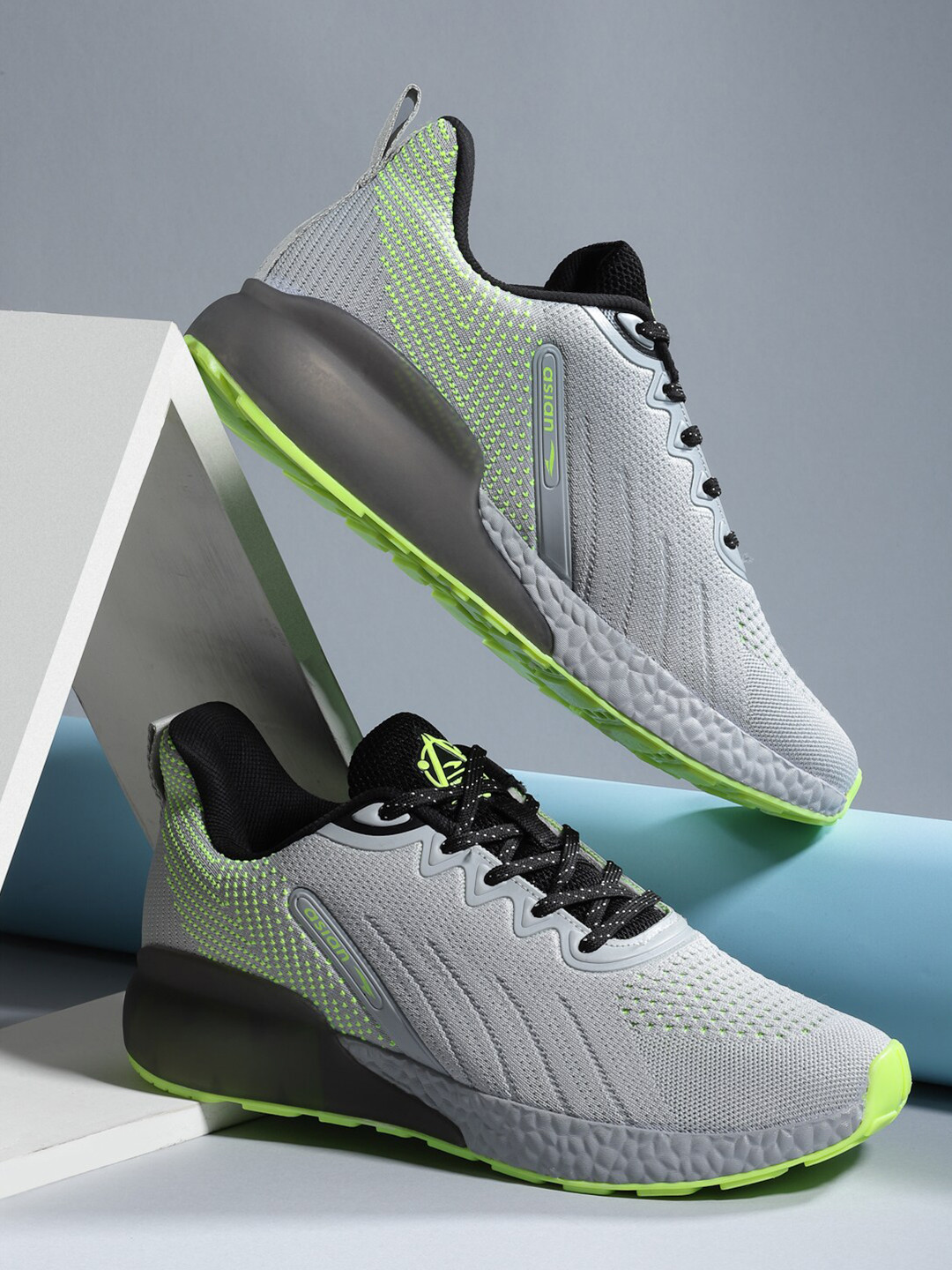 

ASIAN Men Grey Mesh Running Non-Marking Shoes