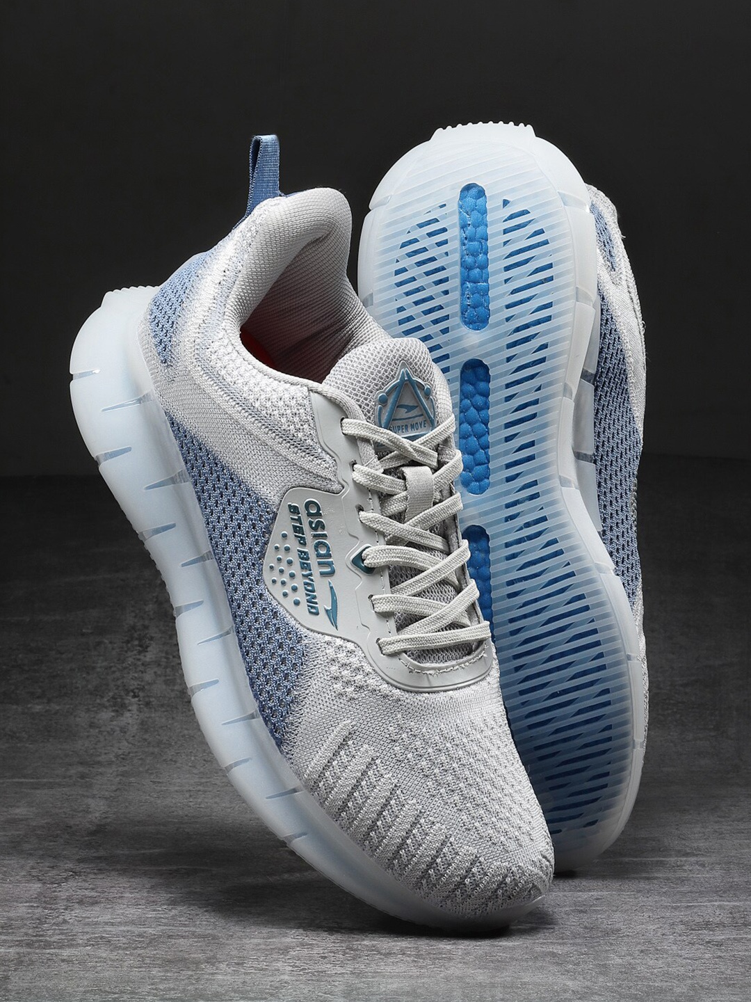 

ASIAN Men Grey Mesh Running Non-Marking Shoes