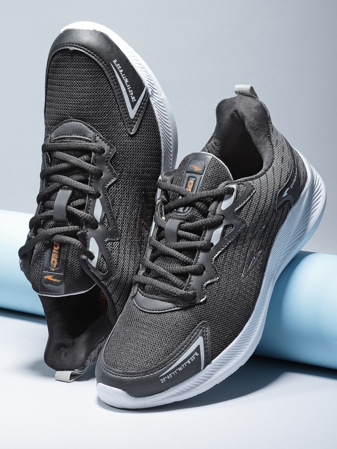 

ASIAN Men Black Mesh Running Non-Marking Shoes