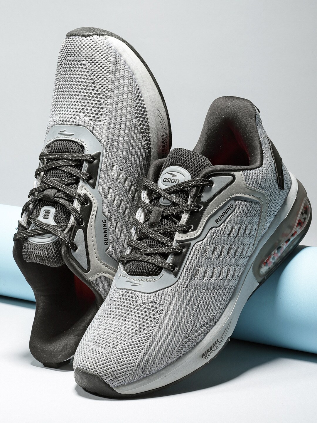 

ASIAN Men Grey Mesh Running Non-Marking Shoes