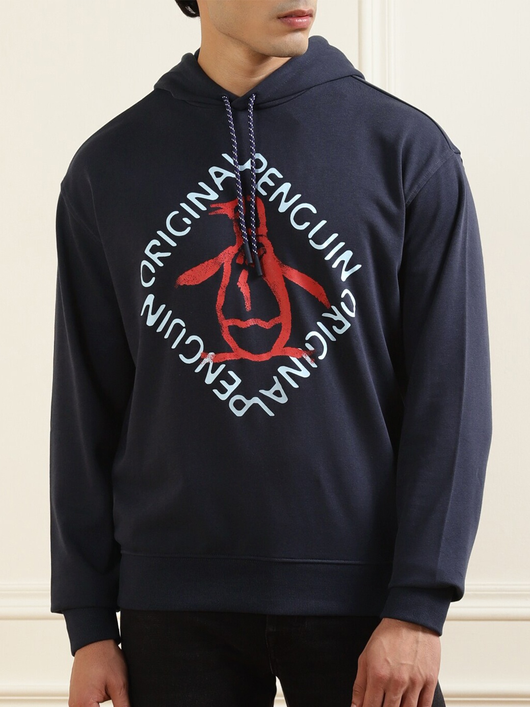 

Original Penguin Men Navy Blue Printed Organic Sweatshirt