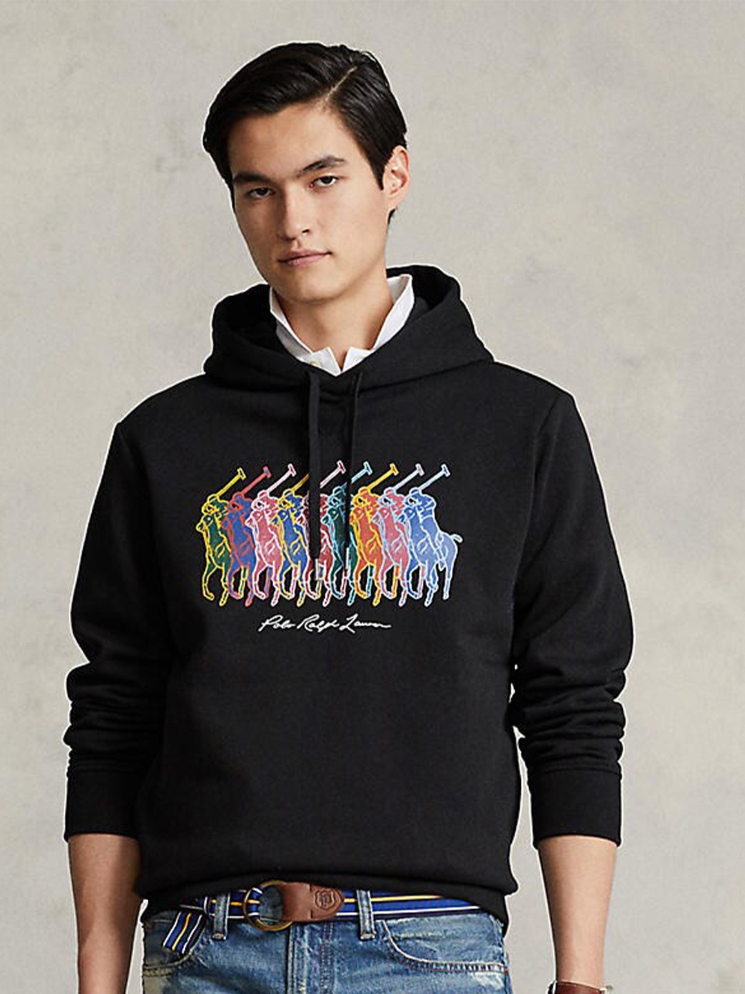 

Polo Ralph Lauren Men Black Printed Hooded Sweatshirt