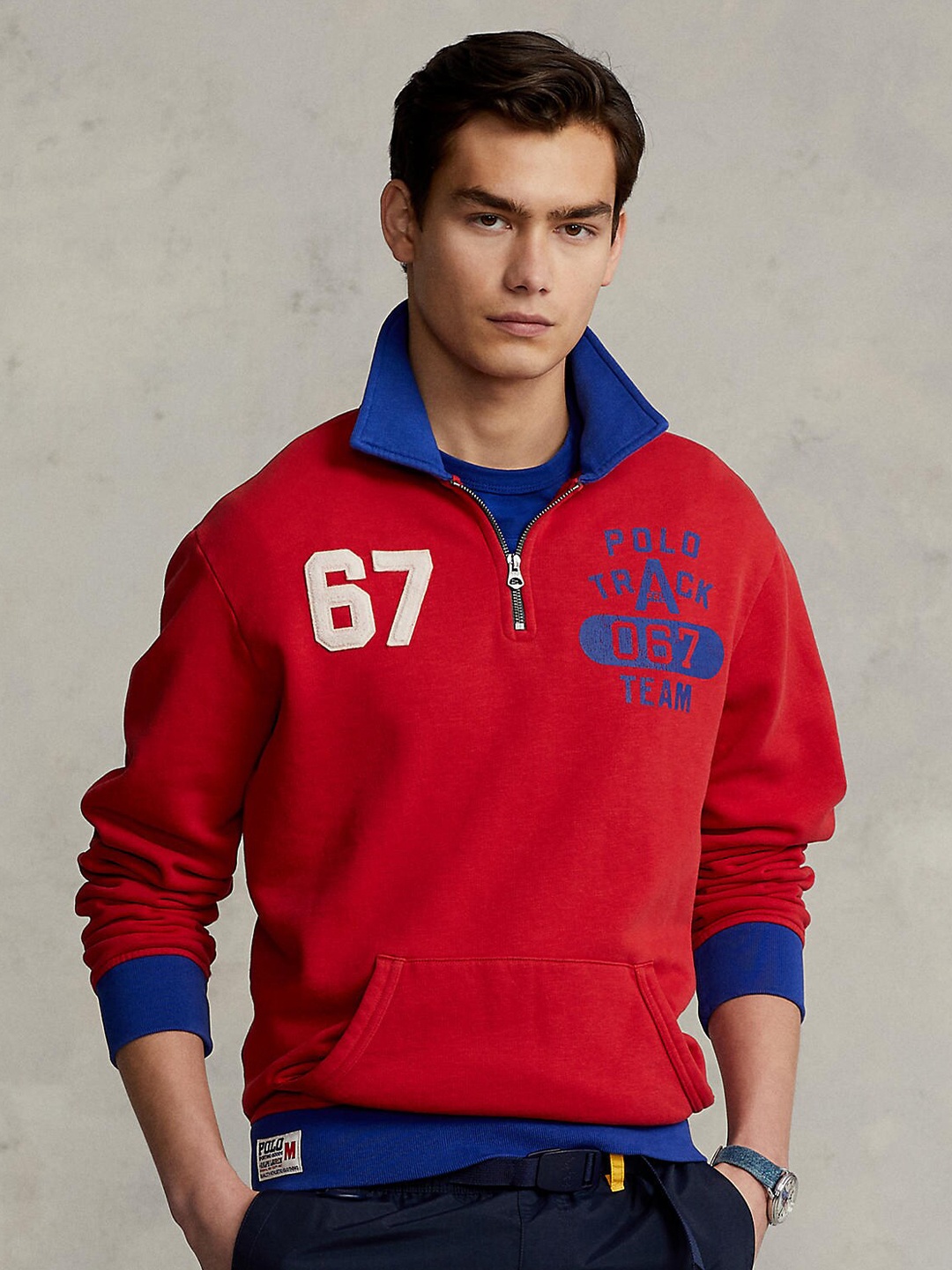 

Polo Ralph Lauren Men Red Printed Applique Sweatshirt