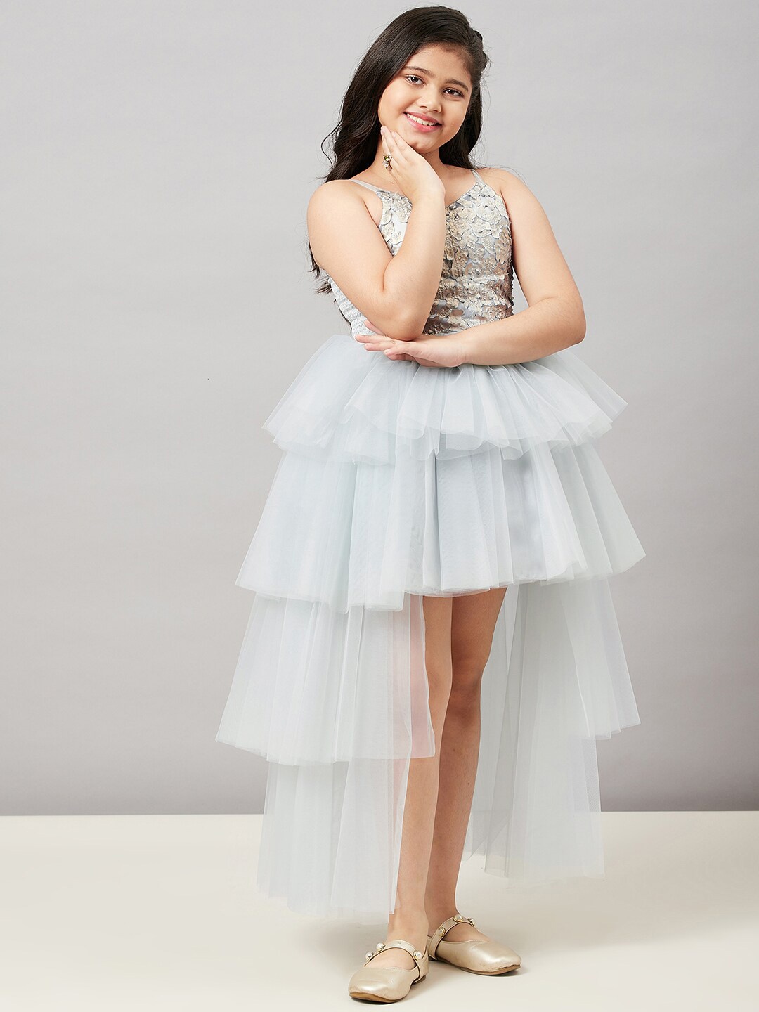 

Stylo Bug Grey Net Dress