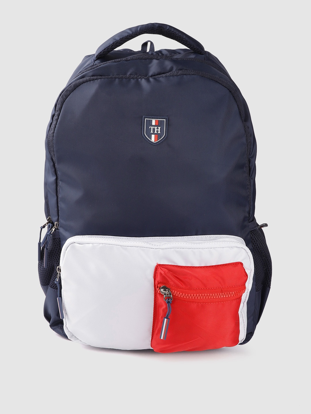 

Tommy Hilfiger Unisex Navy Blue Colourblocked Backpack