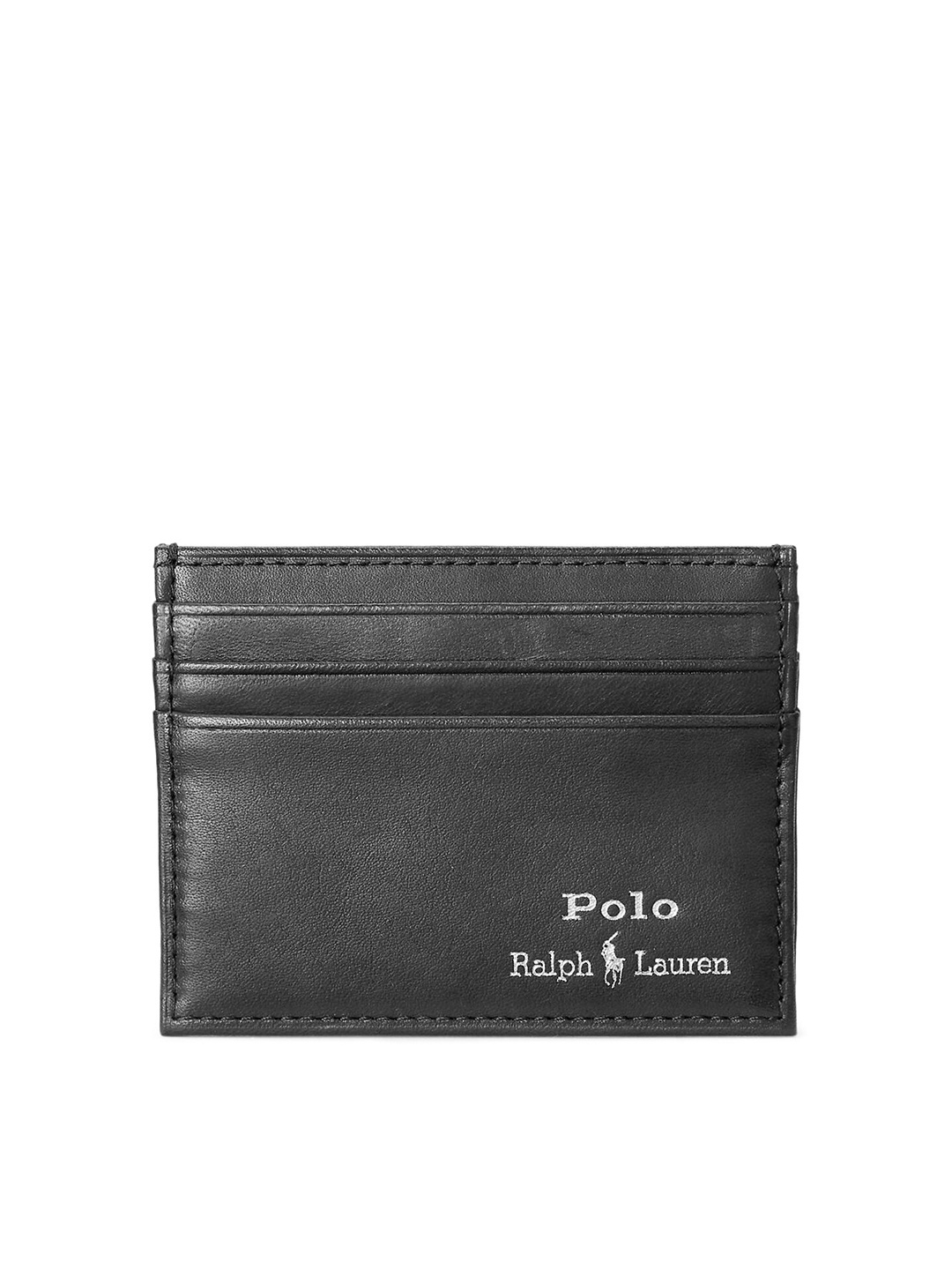 

Polo Ralph Lauren Men Black Typography Printed Leather Card Case