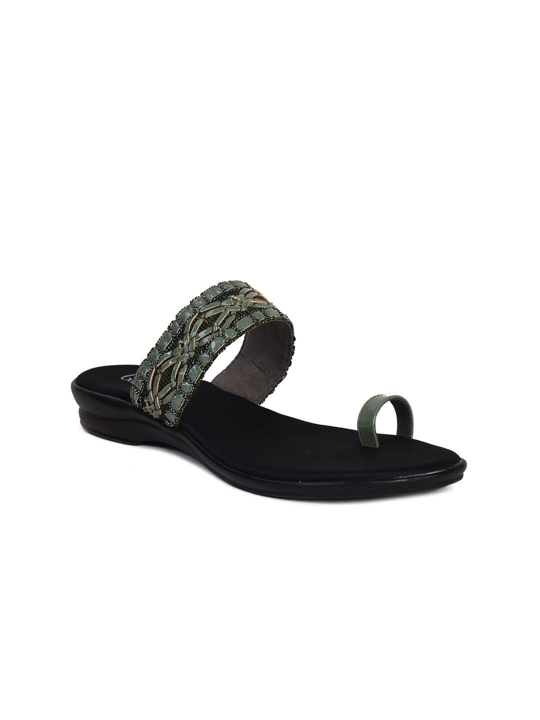 

Ajanta Women Green & Black Printed Wedge Heels