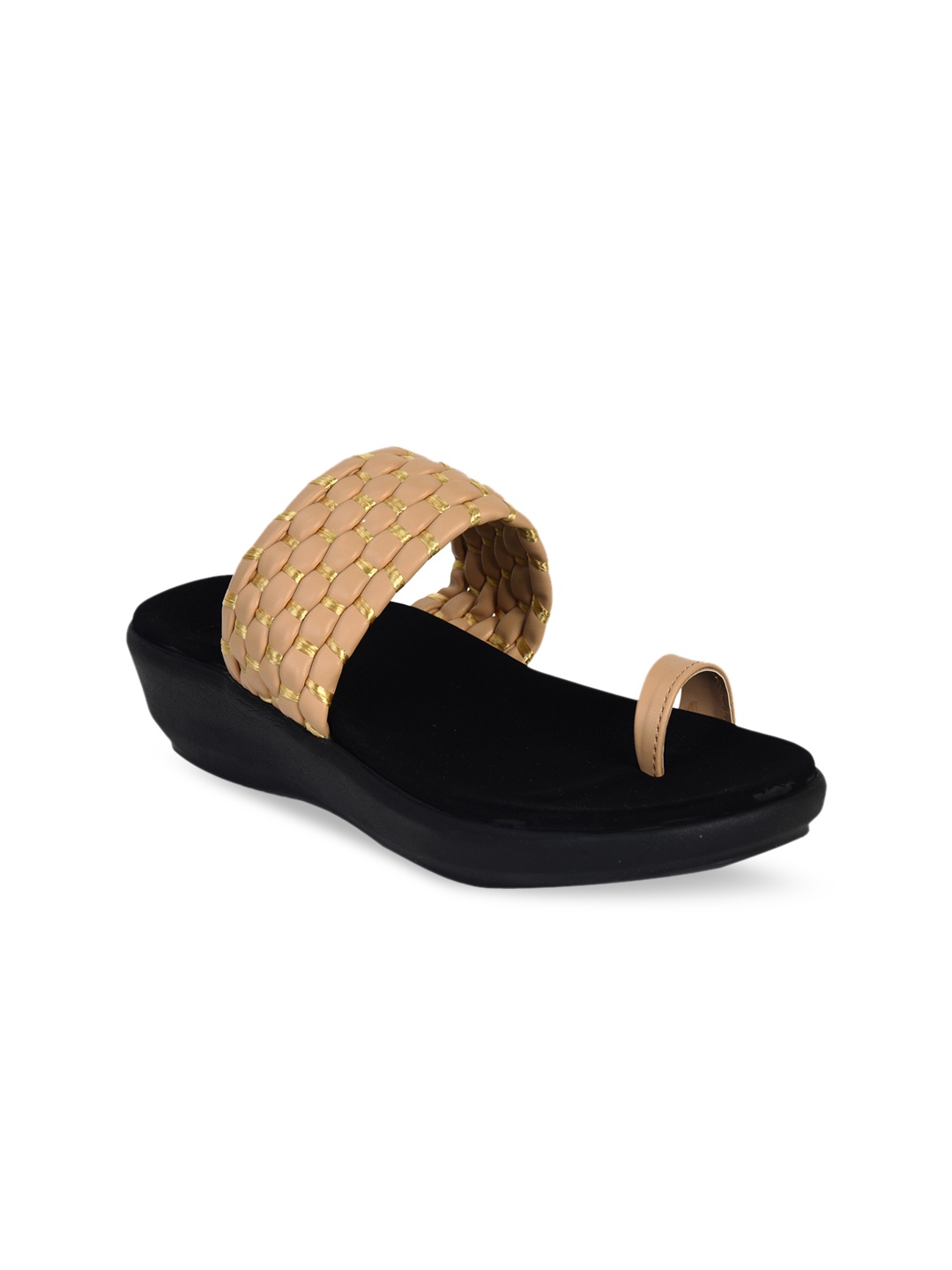 

Ajanta Beige & Black Embellished Flatform Heels