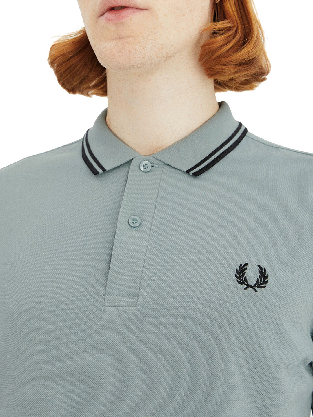 

Fred Perry Men Blue Polo Collar Solid T-shirt