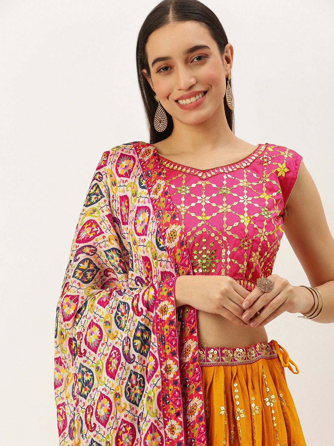 

LOOKNBOOK ART Sequins & Thread Embroidery Lehenga choli, Yellow