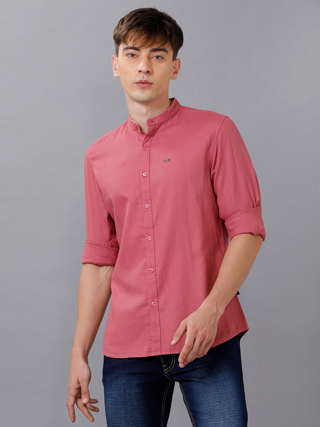 

IDENTITI Men Pink Comfort Slim Fit Cotton Casual Shirt