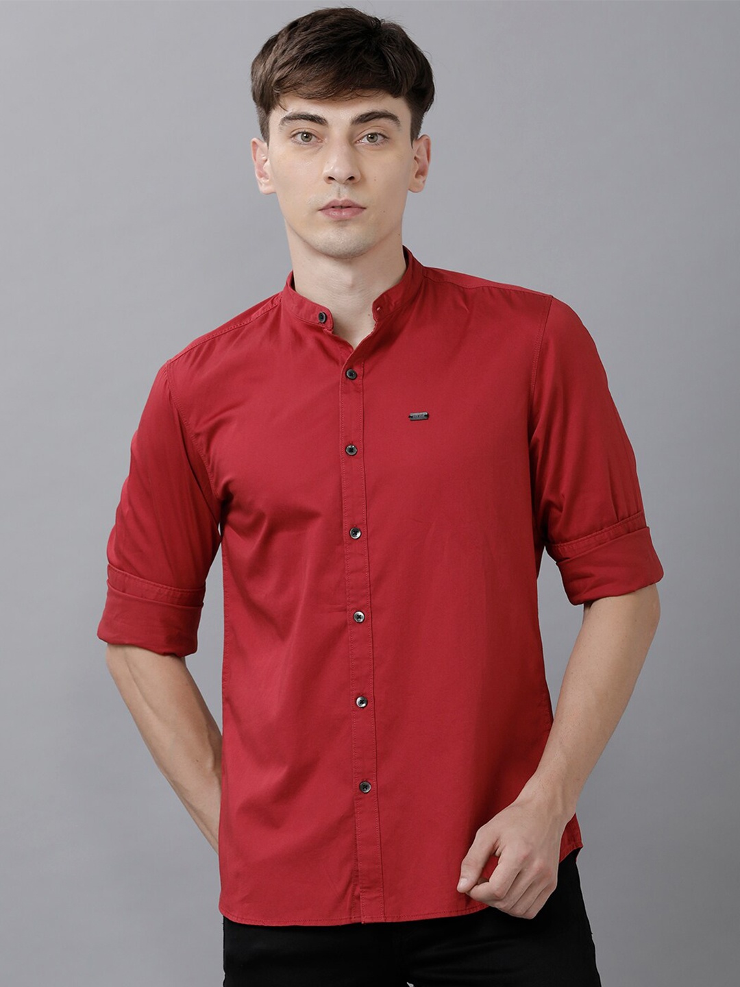 

IDENTITI Men Red Comfort Cotton Slim Fit Casual Shirt