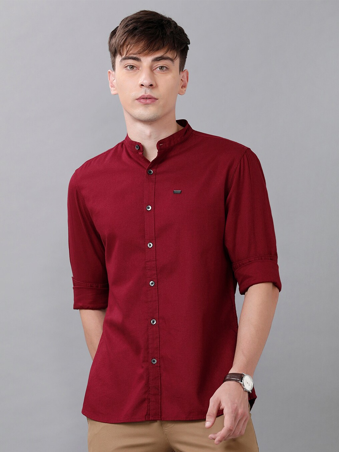 

IDENTITI Men Maroon Comfort Slim Fit Casual Shirt