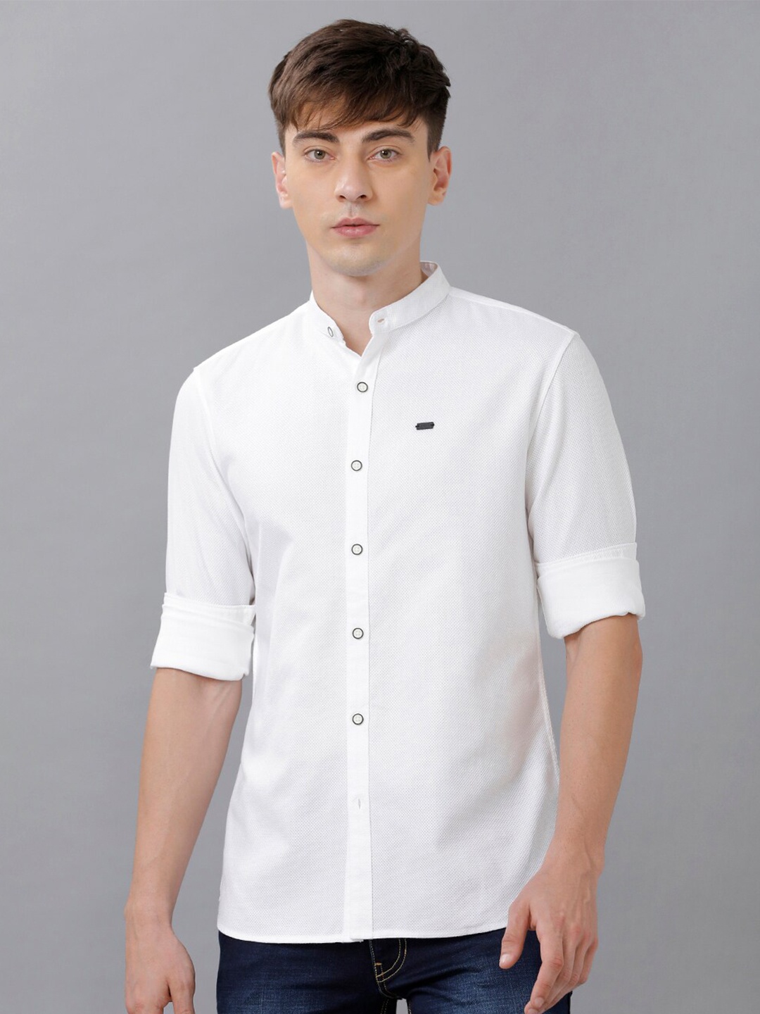

IDENTITI Men White Comfort Slim Fit Casual Shirt