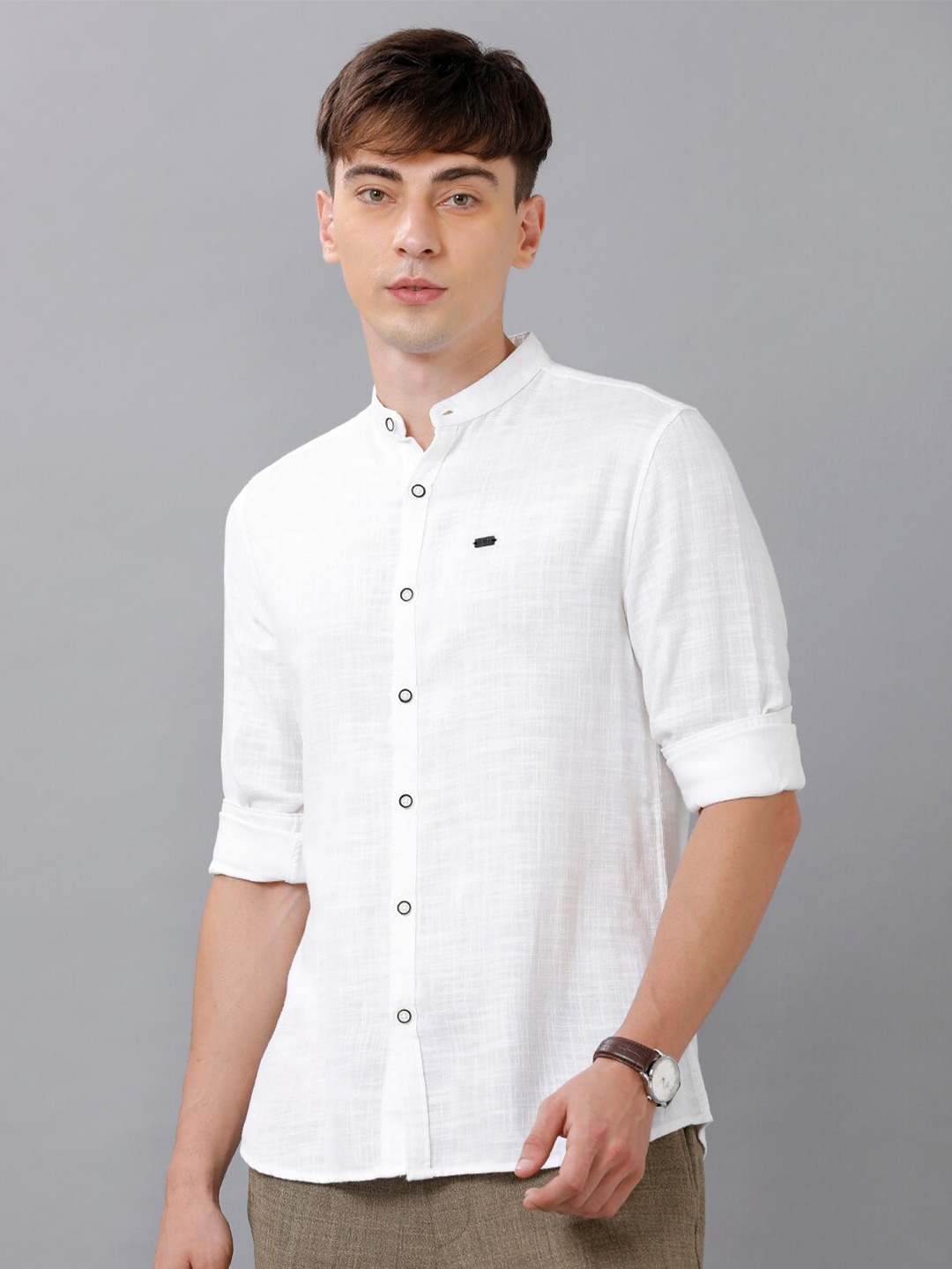 

IDENTITI Men White Comfort Slim Fit Casual Shirt