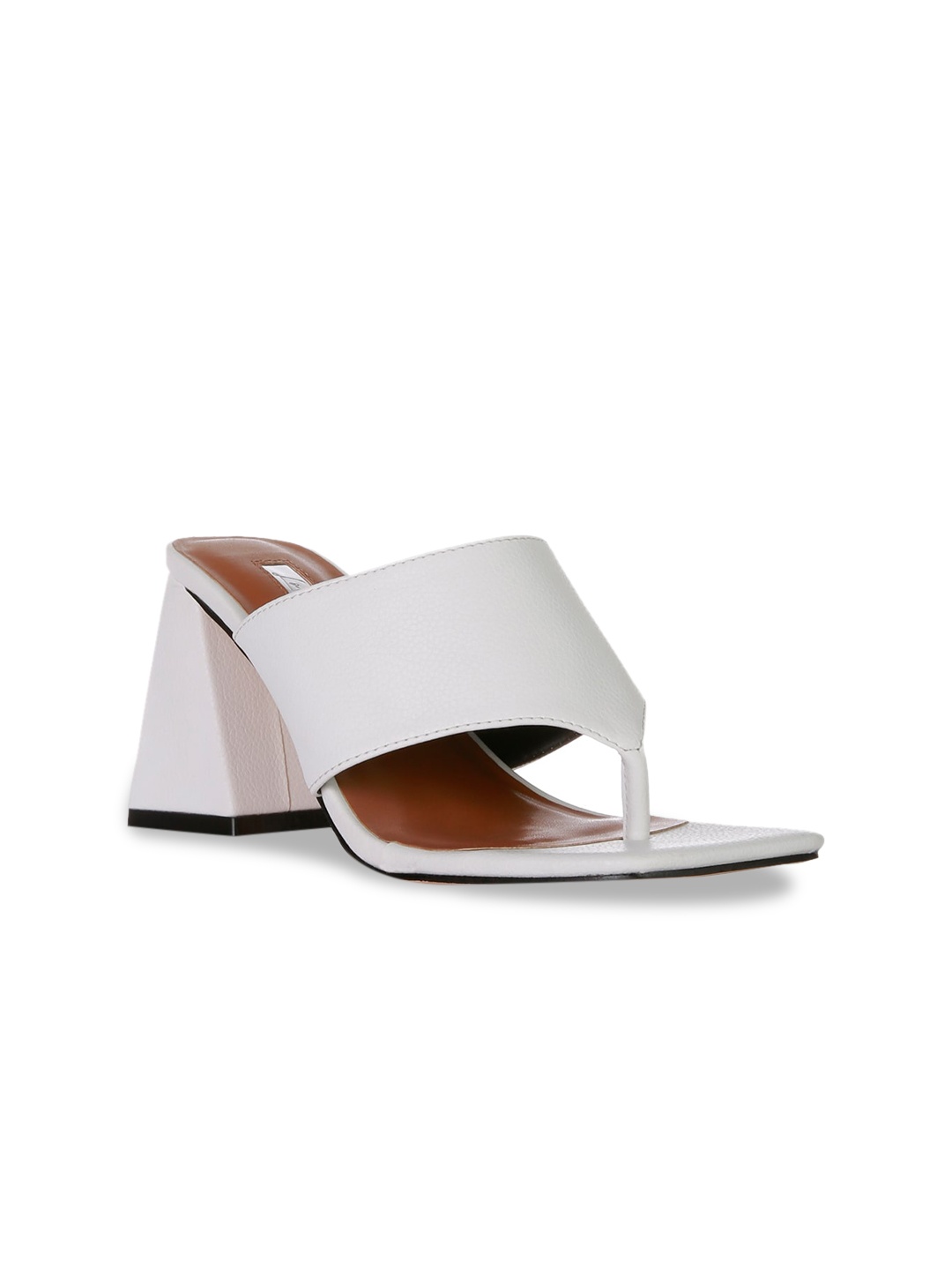 

London Rag White PU Block Heels