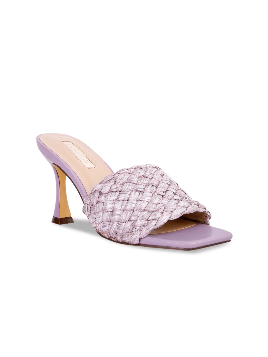 

London Rag Purple Textured PU Party Block Heels