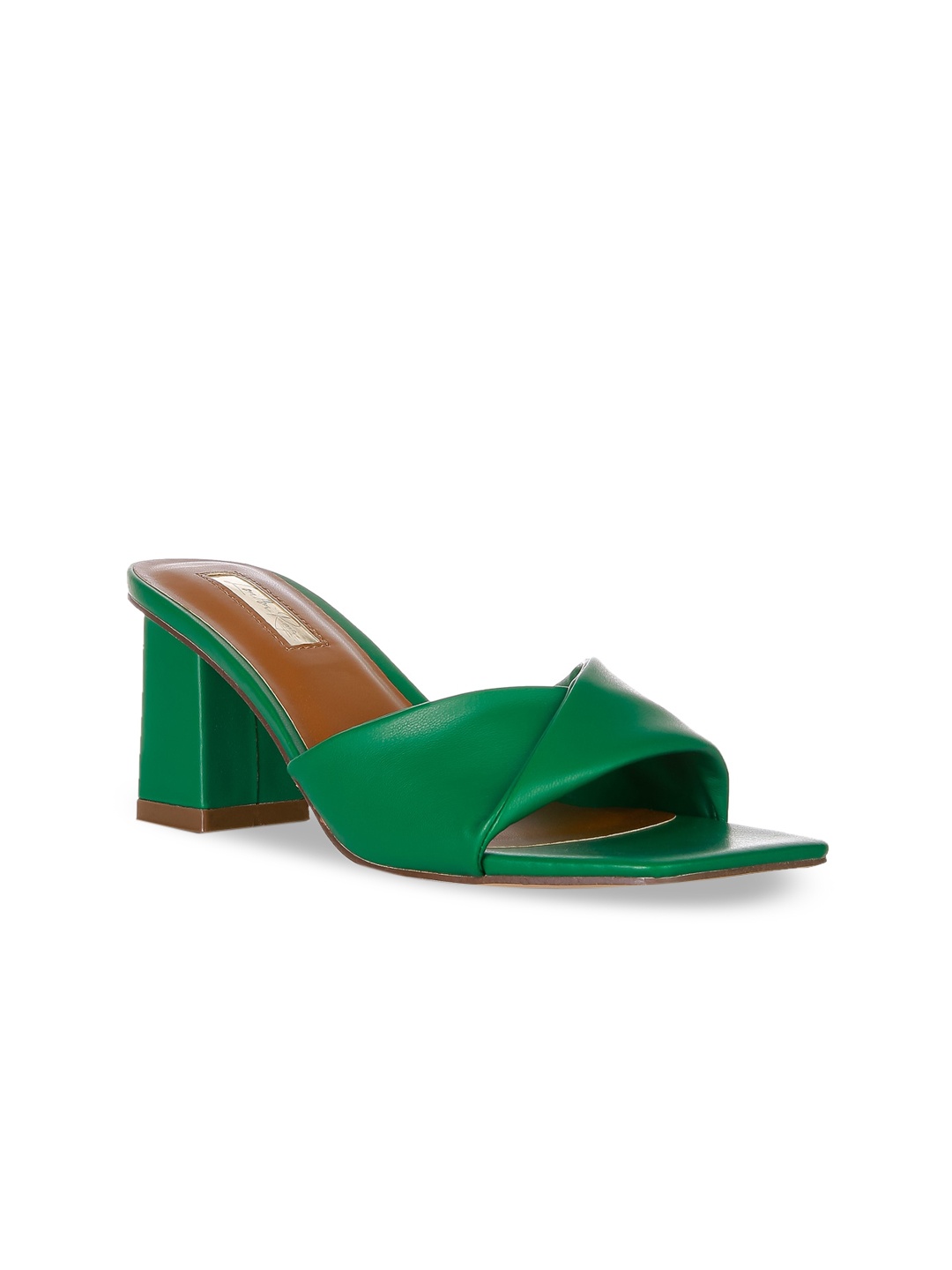 

London Rag Green PU Block Heels