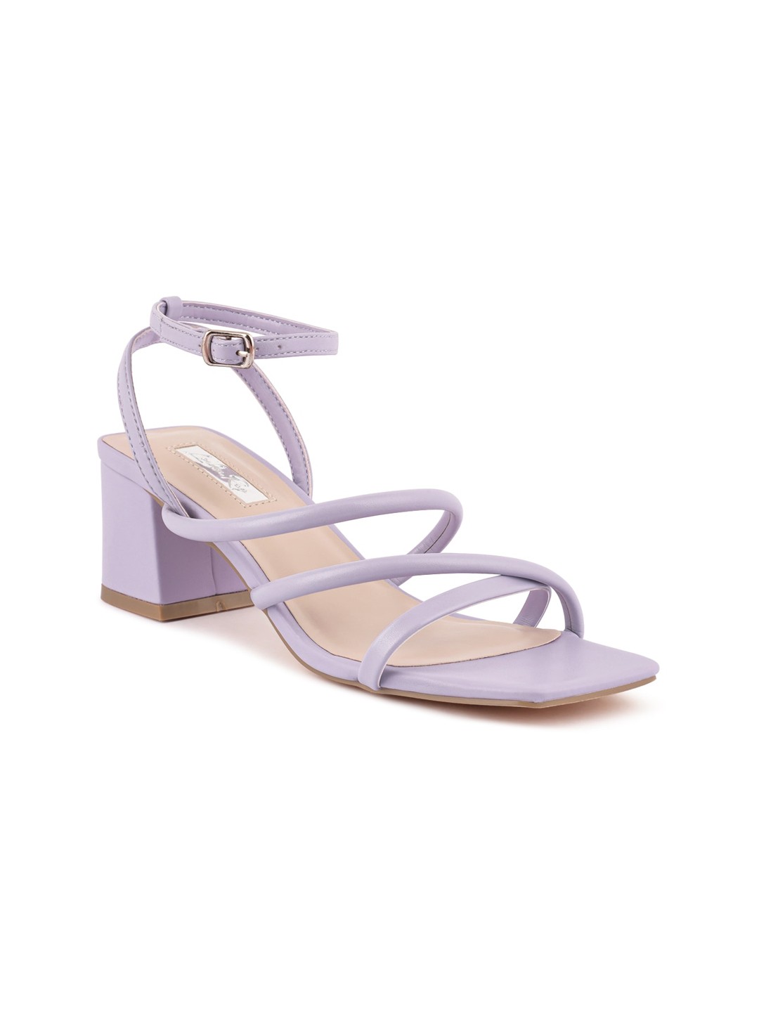 

London Rag Purple PU Block Heel with Buckles