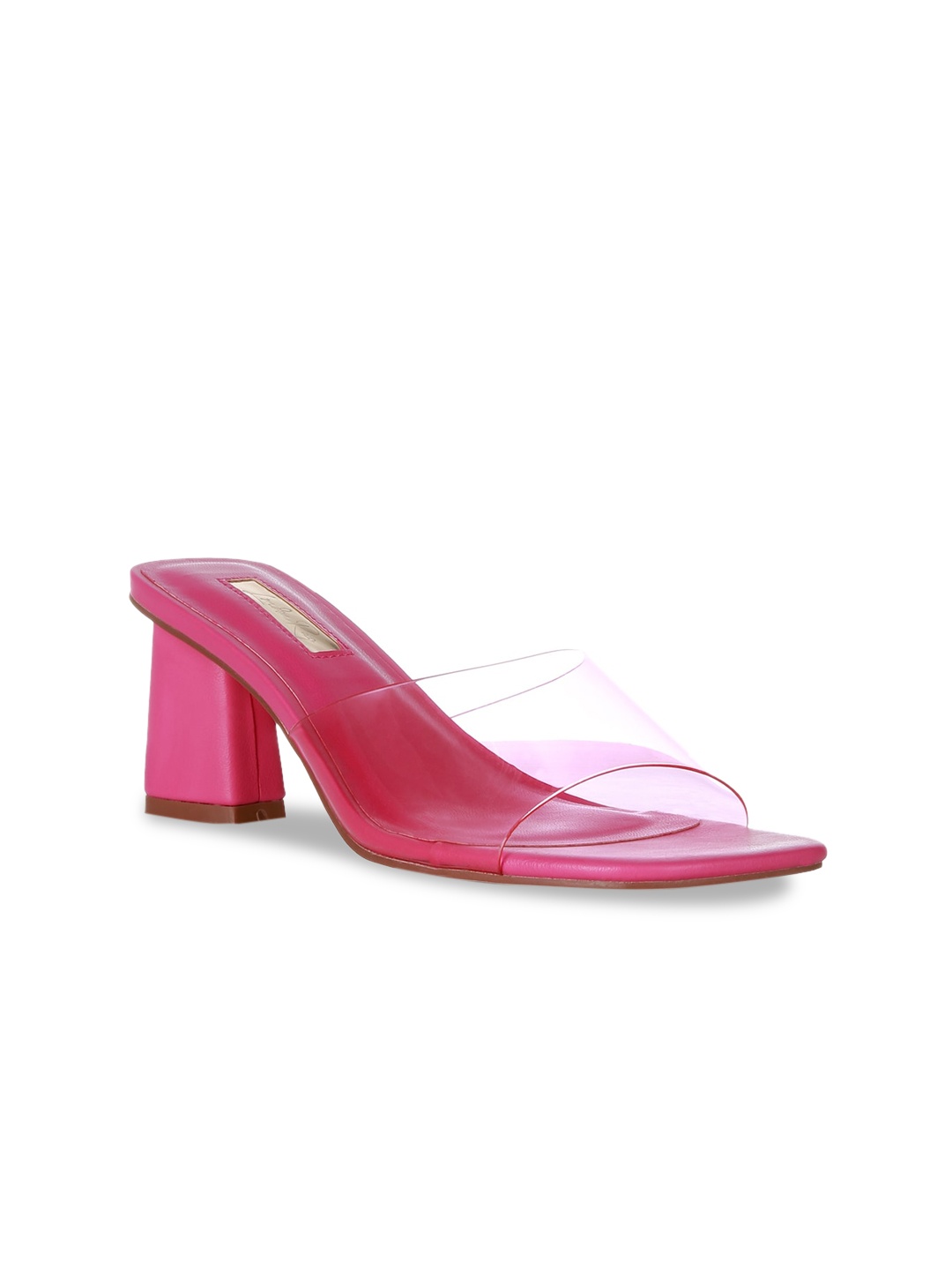 

London Rag Fuchsia PU Party Block Heel Sandals