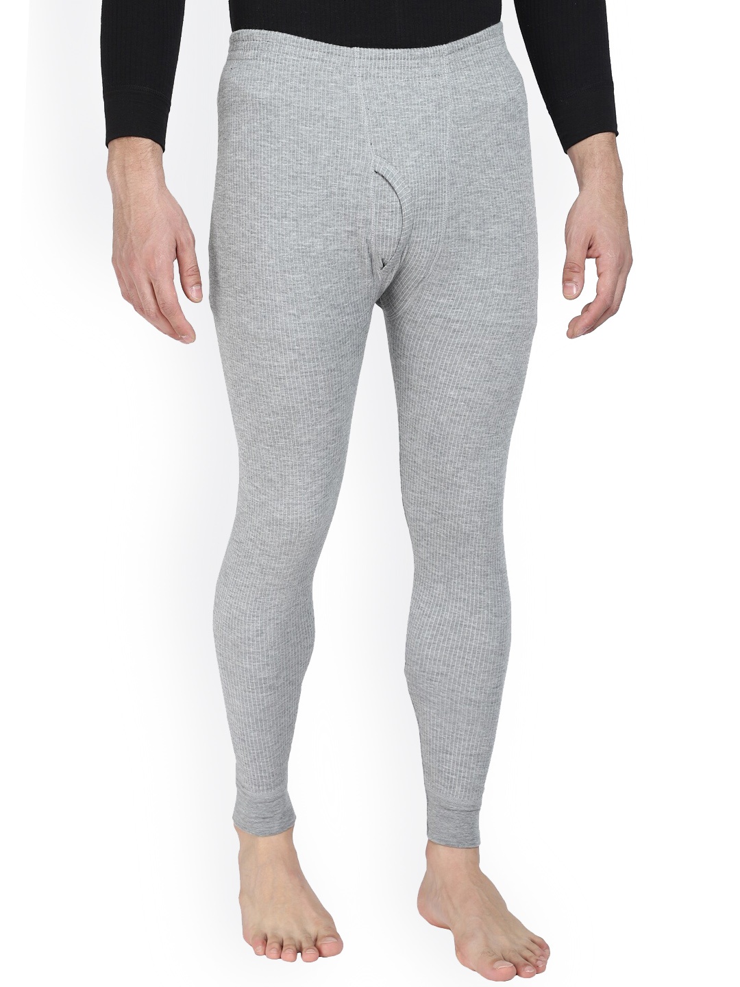 

BODYCARE INSIDER Men Grey Solid Cotton Thermal Bottoms