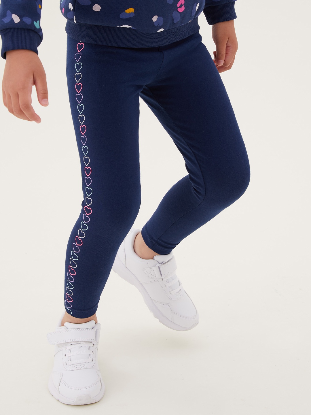 

Marks & Spencer Girls Navy Blue Printed Leggings
