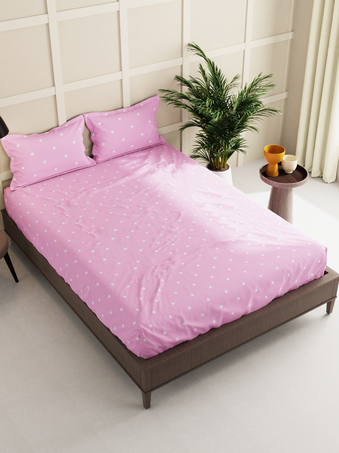 

BIANCA Pink & White Floral 150 TC Queen Bedsheet with 2 Pillow Covers