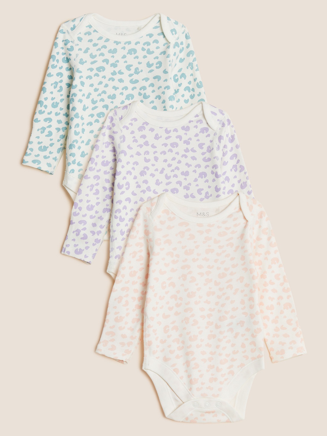

Marks & Spencer Kids Set of 3 Printed Cotton Sleepsuit, Green