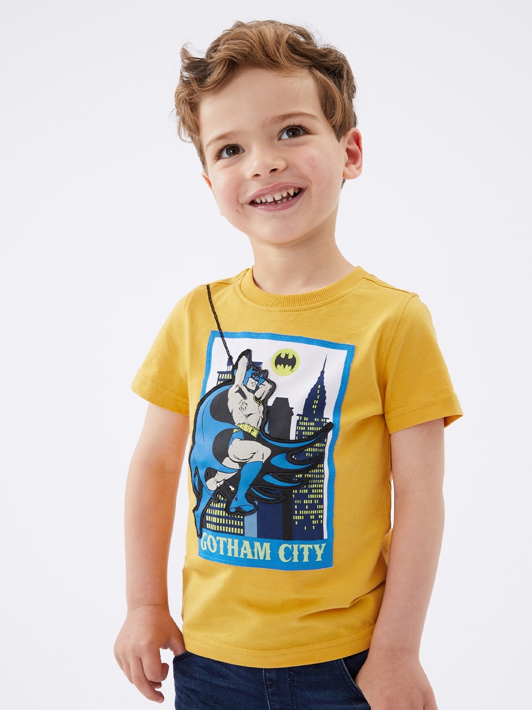 

Marks & Spencer Boys Yellow Batman Printed Cotton T-shirt