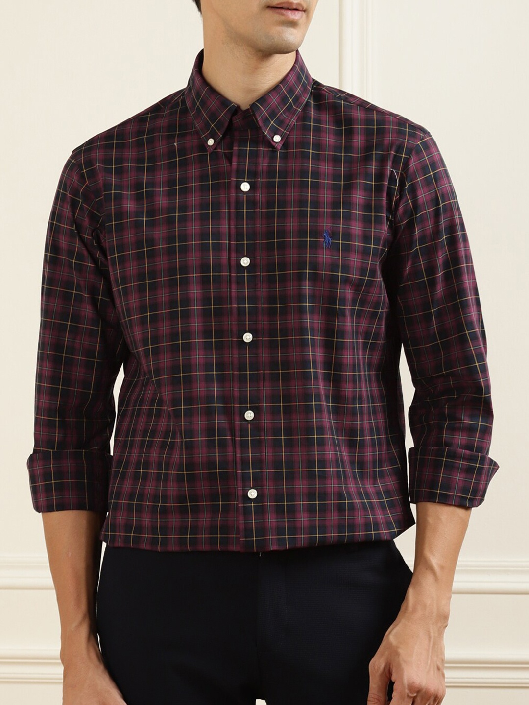 

Polo Ralph Lauren Men Red Tartan Checks Checked Casual Shirt
