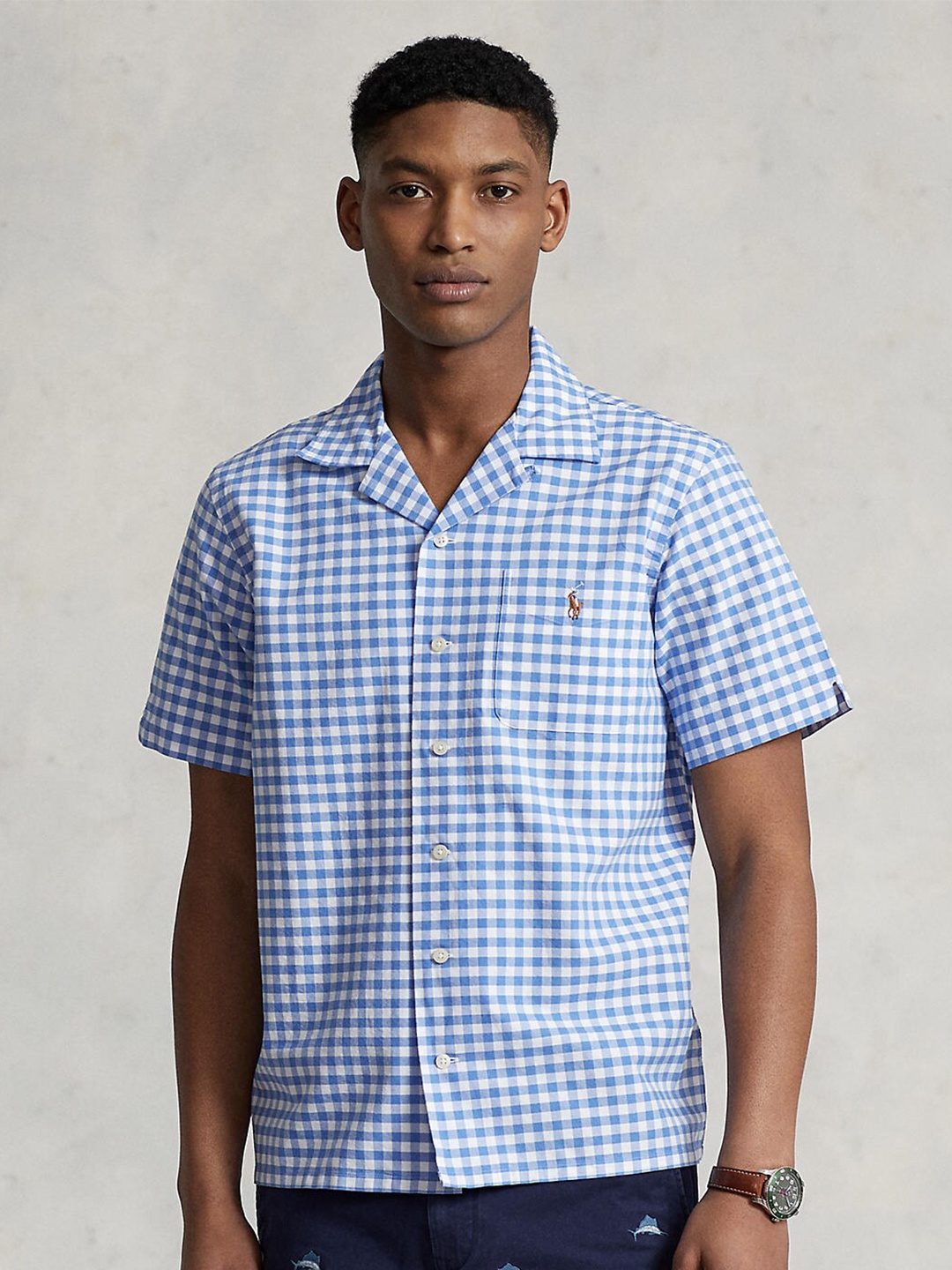 

Polo Ralph Lauren Men Blue Gingham Checked Casual Shirt