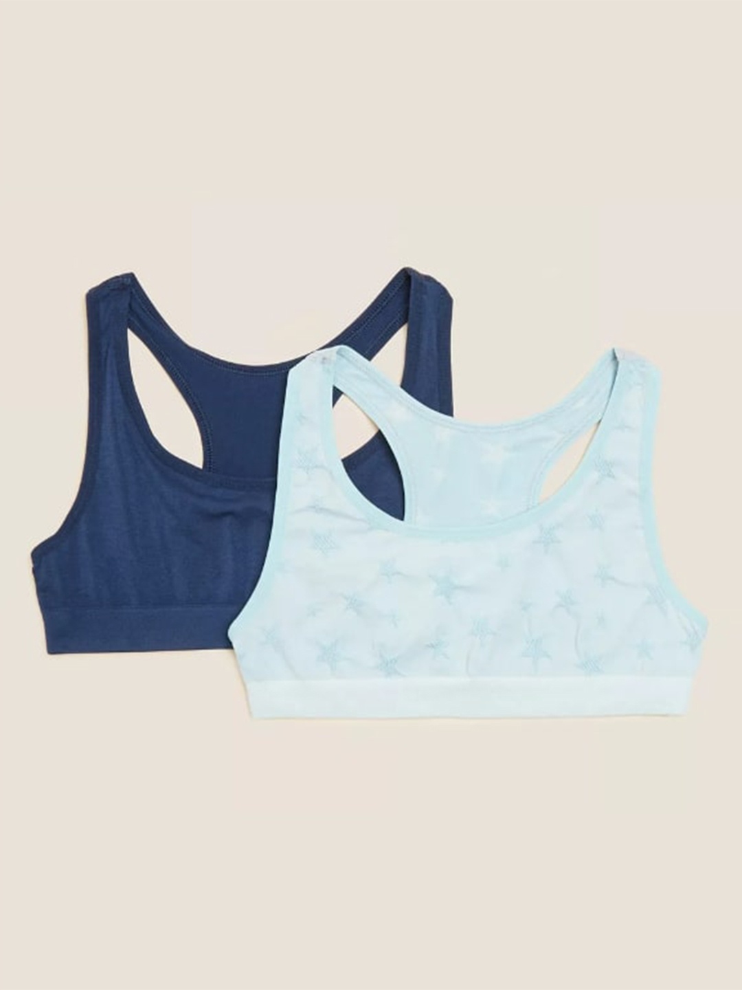 

Marks & Spencer Girls Pack of 2 Racer Back Beginner Bras, Blue