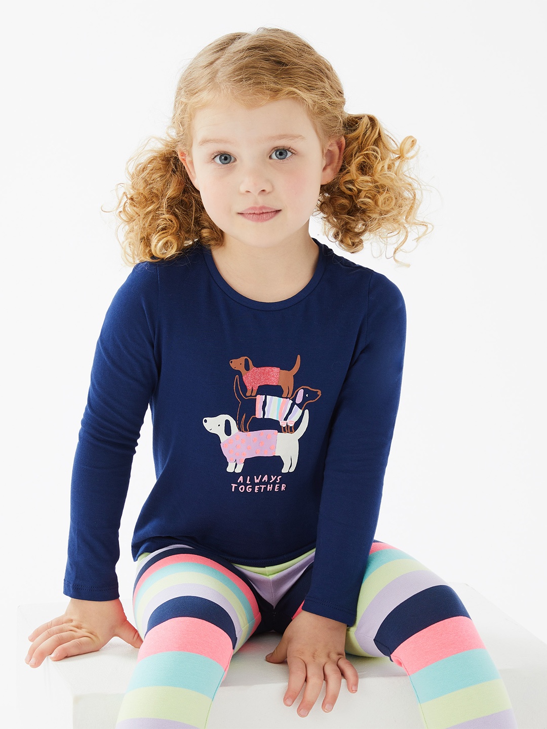 

Marks & Spencer Navy Blue Print Top