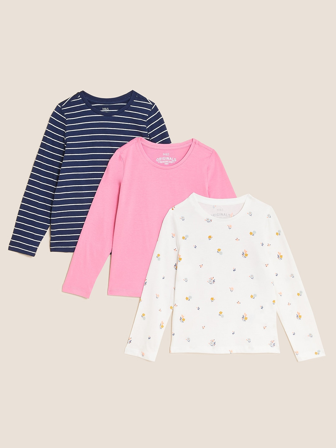 

Marks & Spencer Set Of 3 Printed Top, Pink