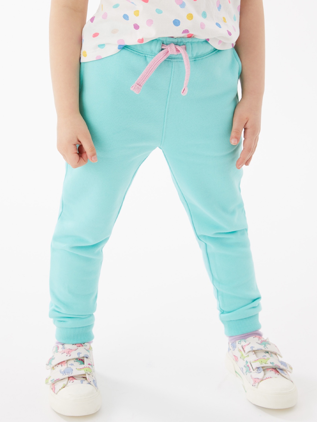 

Marks & Spencer Girls Blue High-Rise Joggers Trousers