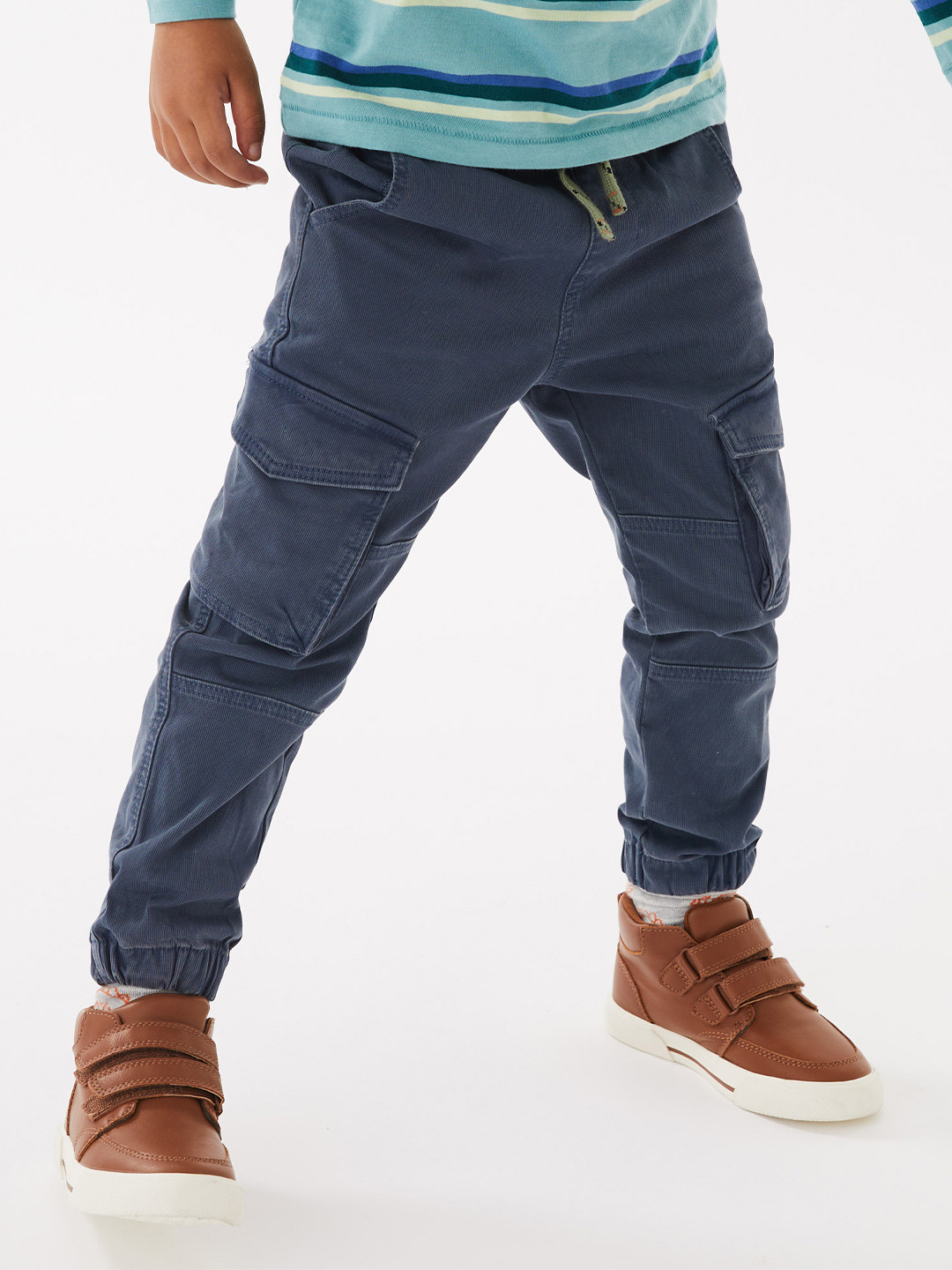 

Marks & Spencer Boys Blue Cotton Regular Fit Joggers