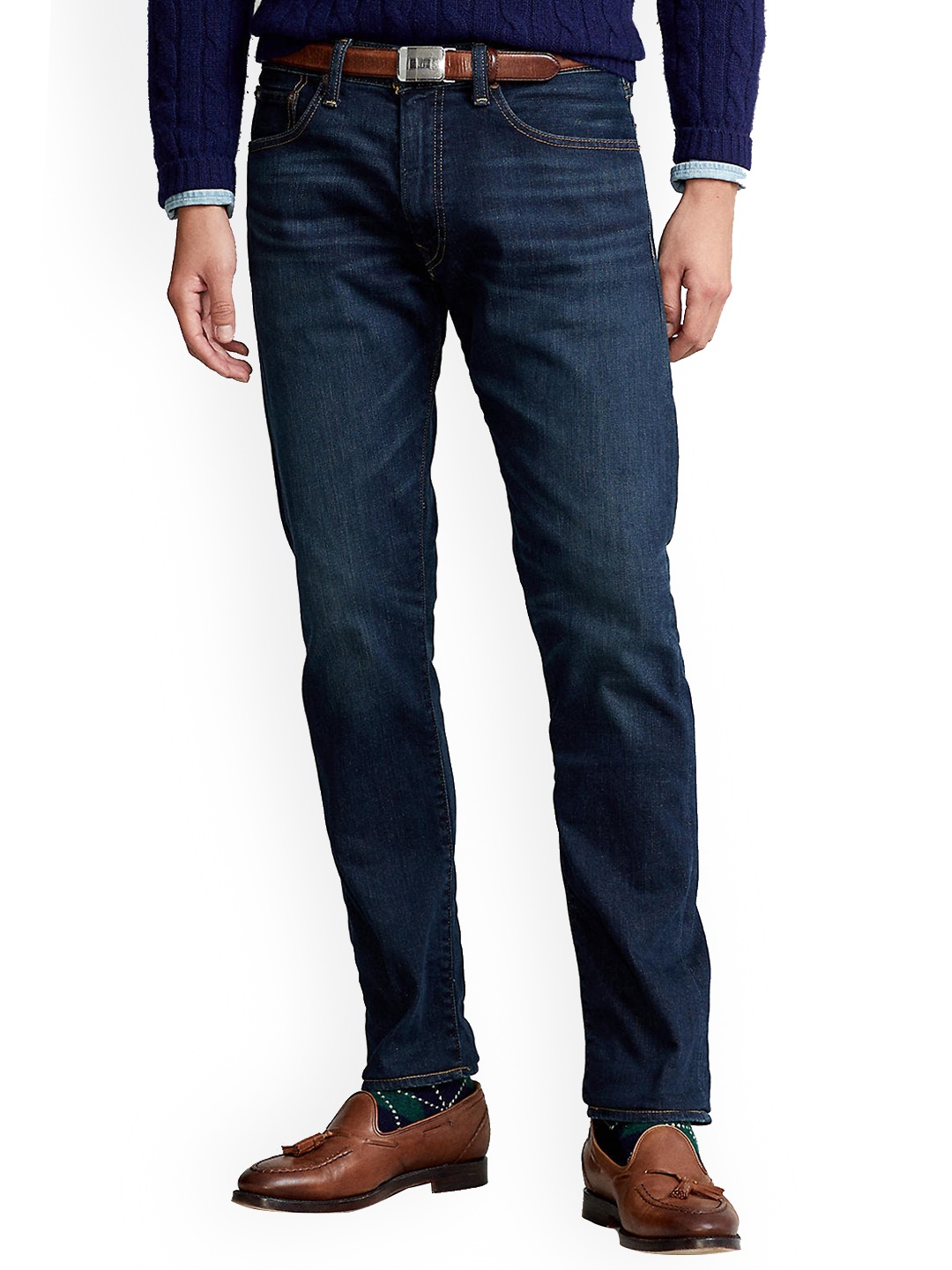 

Polo Ralph Lauren Men Blue Washed Slim-Fit Jeans