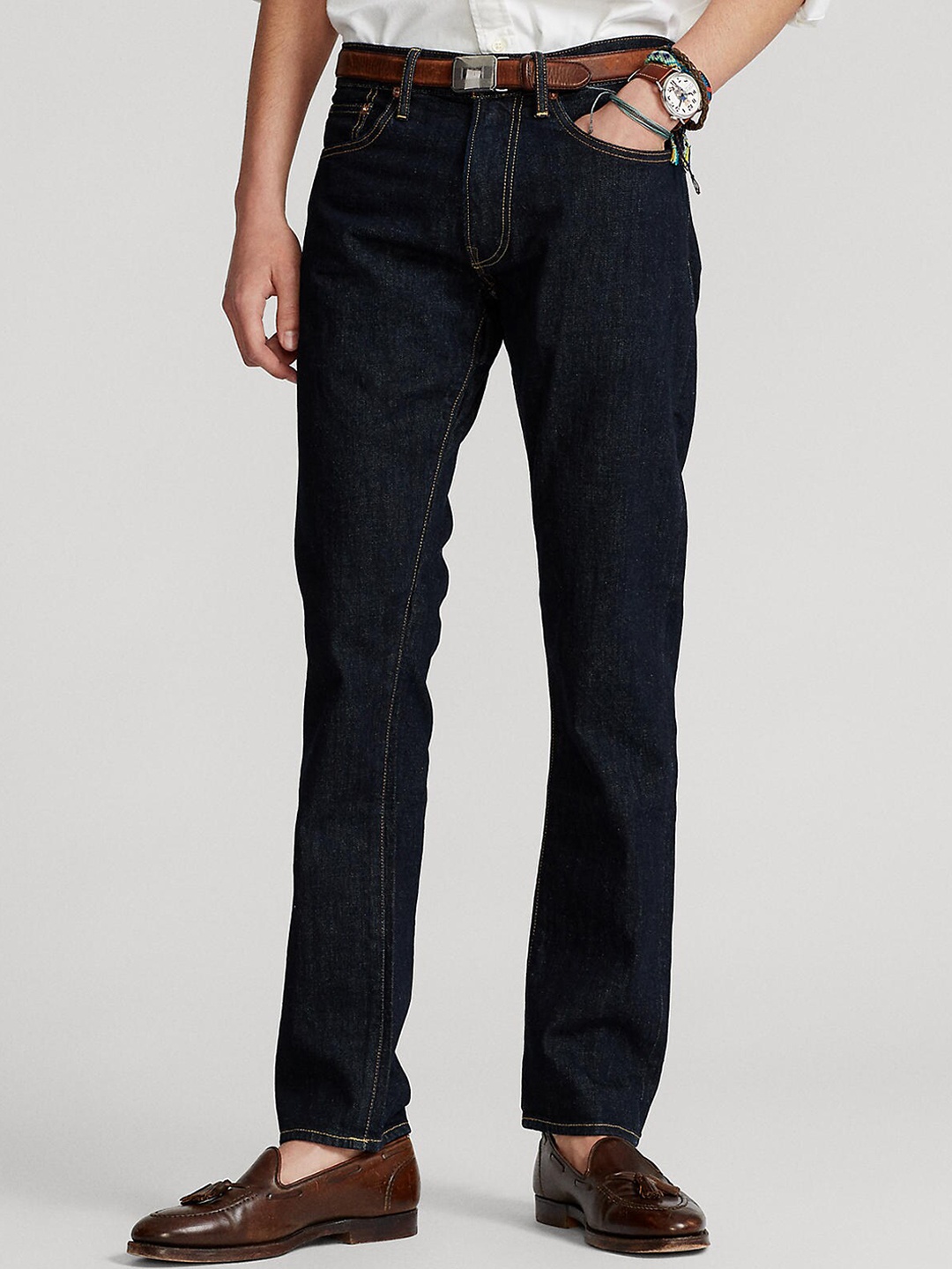

Polo Ralph Lauren Men Blue Low Distress Jeans