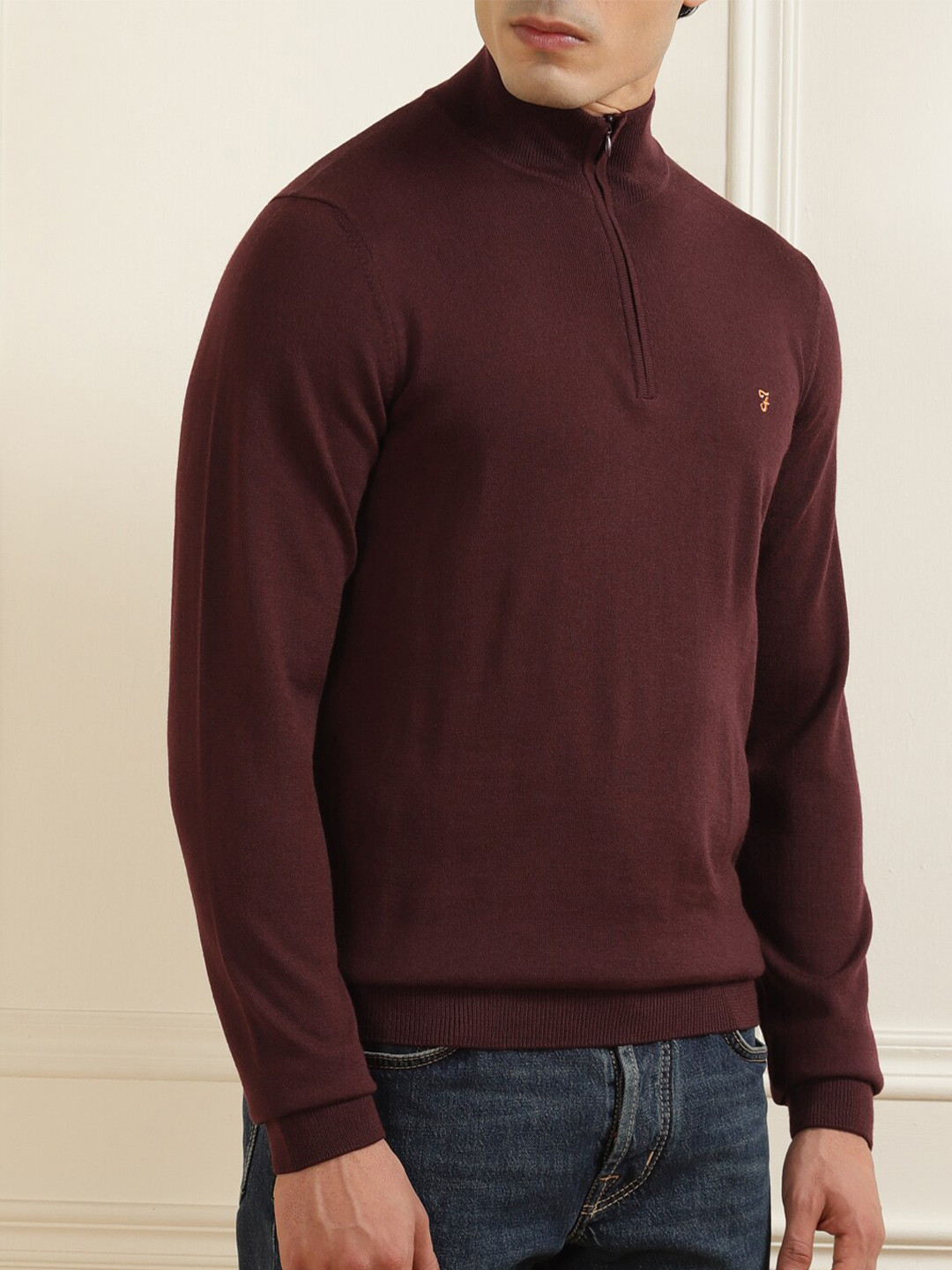

Farah Men Red Solid Pullover