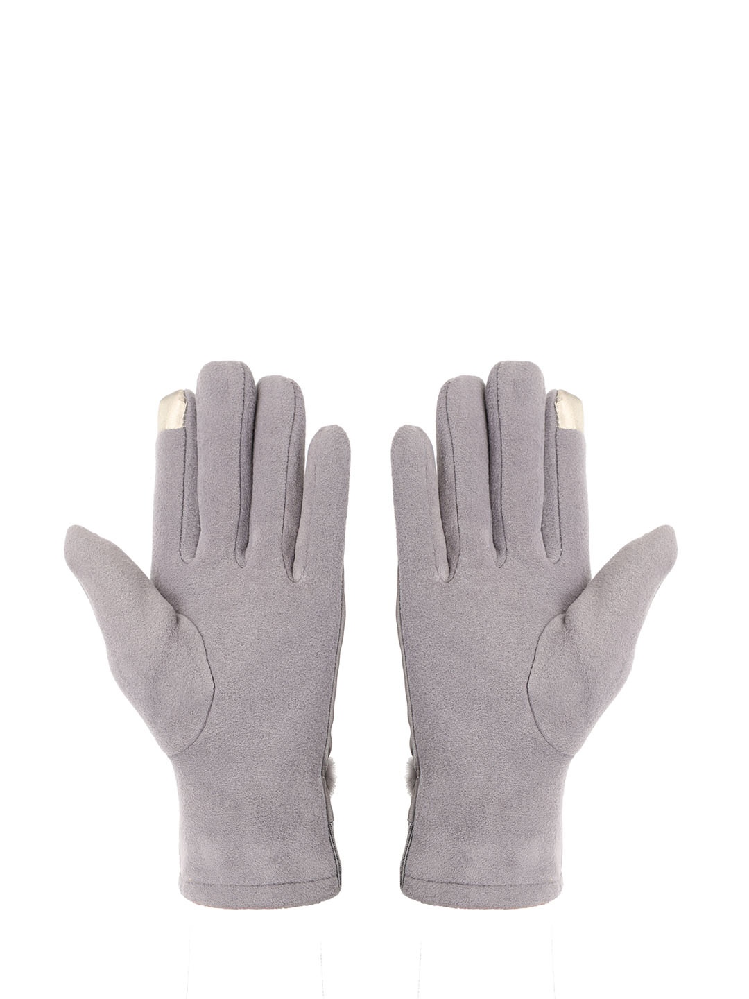 

FabSeasons Women Grey Solid Winter Gloves