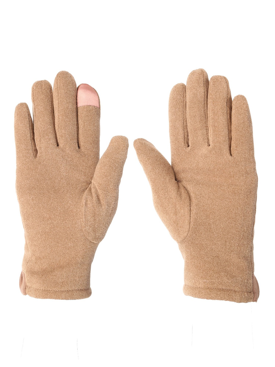 

FabSeasons Women Brown Solid Winter Gloves With Faux Fur On The Inner Side