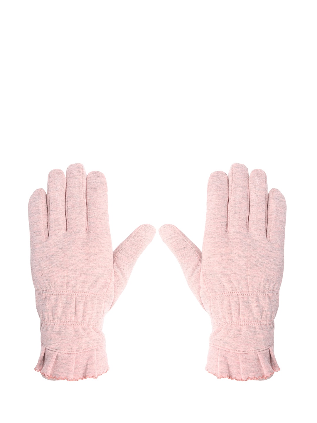 

FabSeasons Women Pink Solid Woolen Winter Gloves With Faux Fur On The Inner Side