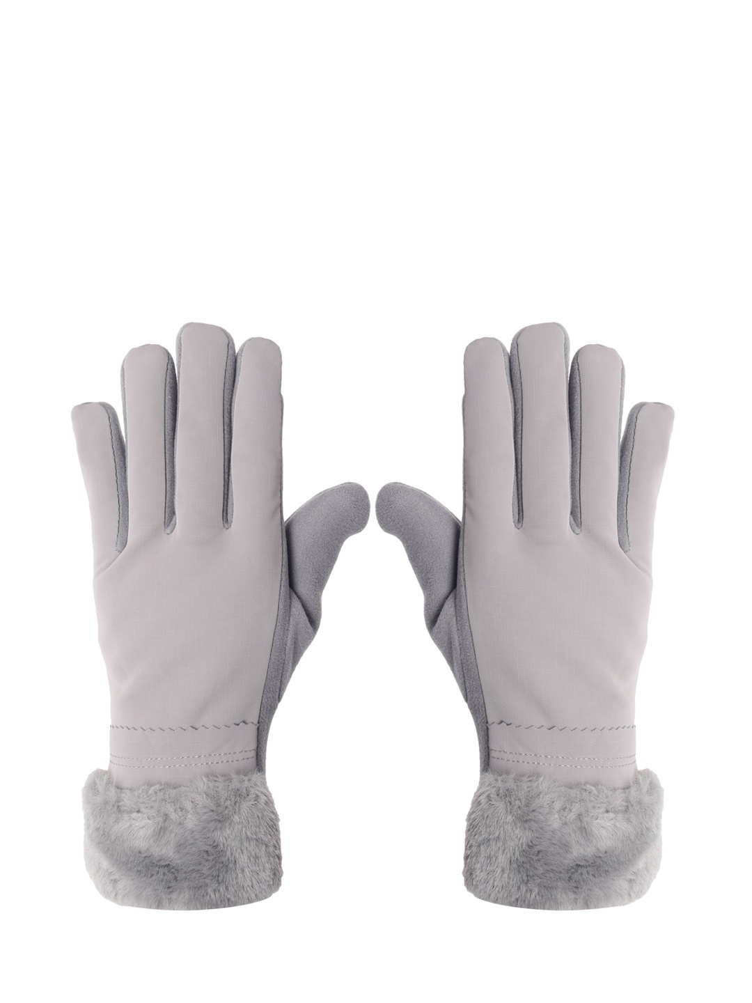 

FabSeasons Women Grey Solid Winter Gloves