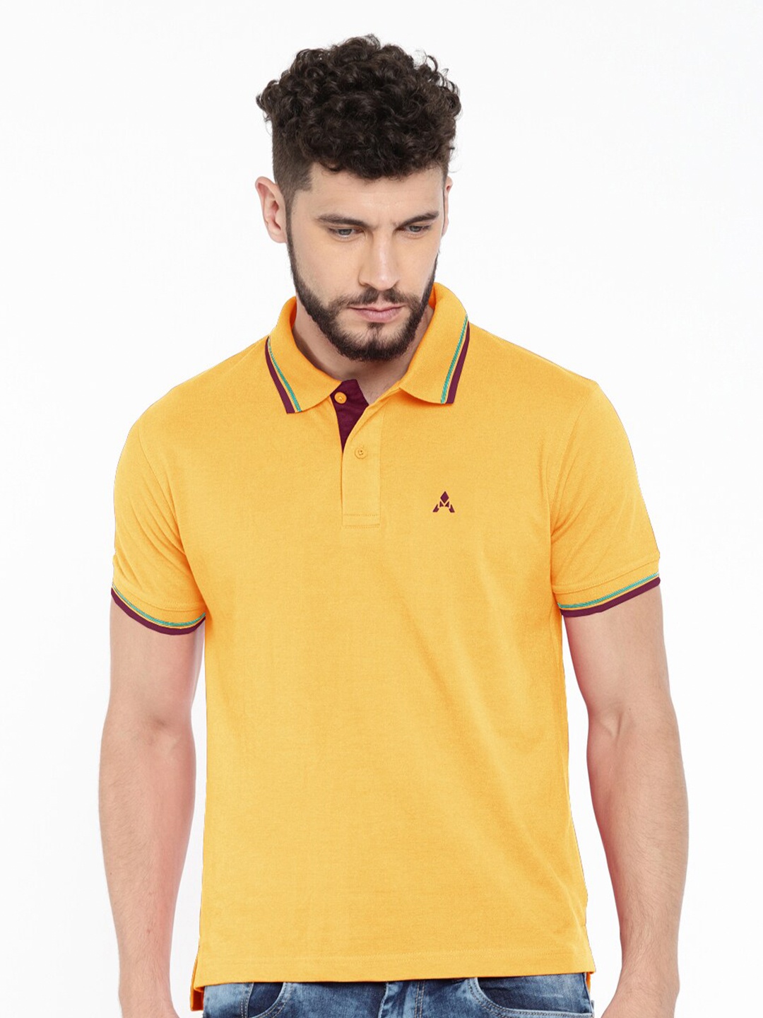 

ACTIMAXX Men Yellow Polo Collar T-shirt