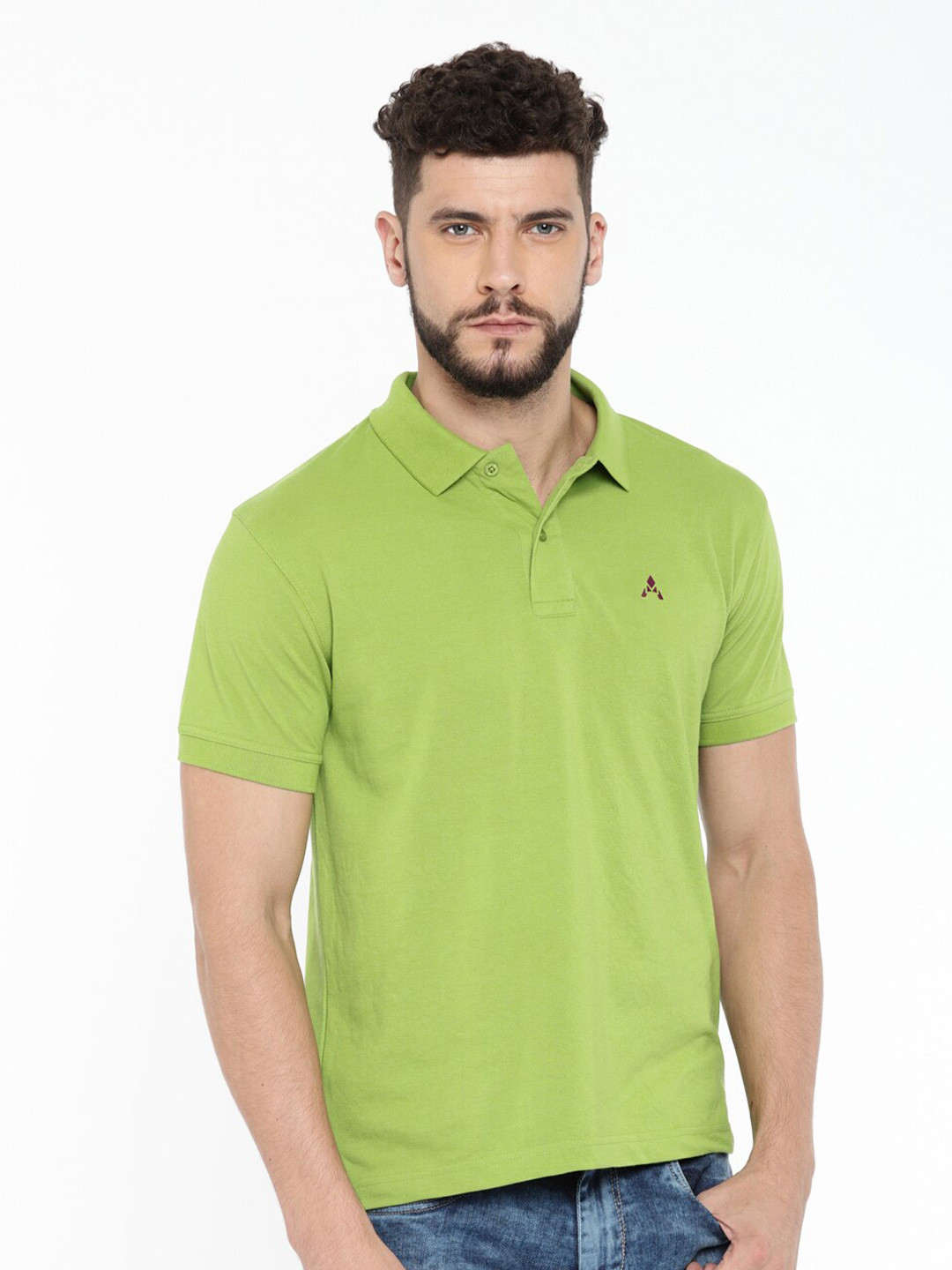 

ACTIMAXX Men Green Polo Collar T-shirt