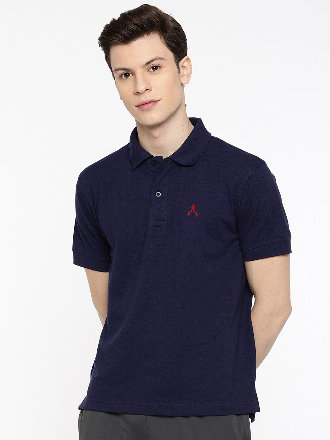 

ACTIMAXX Men Navy Blue Polo Collar T-shirt