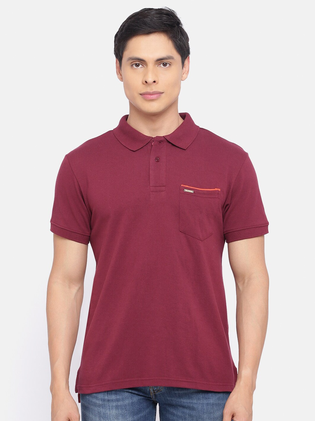 

ACTIMAXX Men Maroon Polo Collar T-shirt